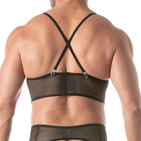 Circuit Fishnet Bustier Black For Men From Back