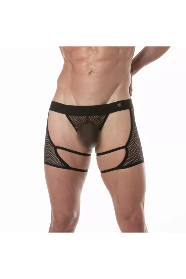Circuit Fishnet Chaps Thong Black For Men Front