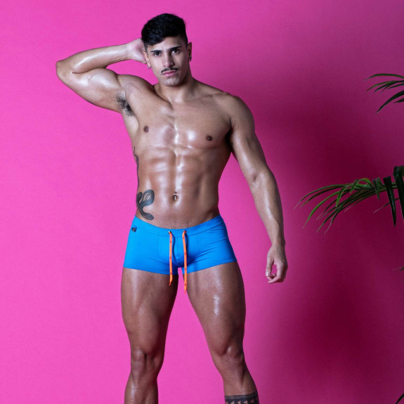 Plain swim Mini Trunks Turquoise