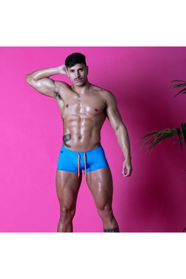 Plain swim Mini Trunks Turquoise