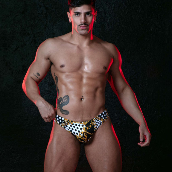 Baroque swim thong Black