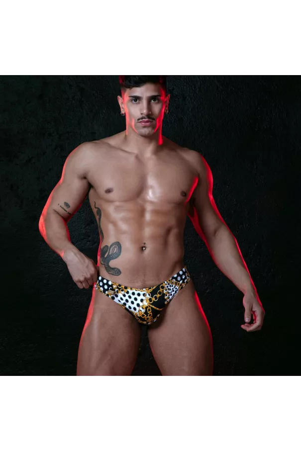 Baroque swim thong Black