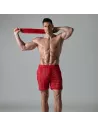 See Through Mens Long Shorts Red