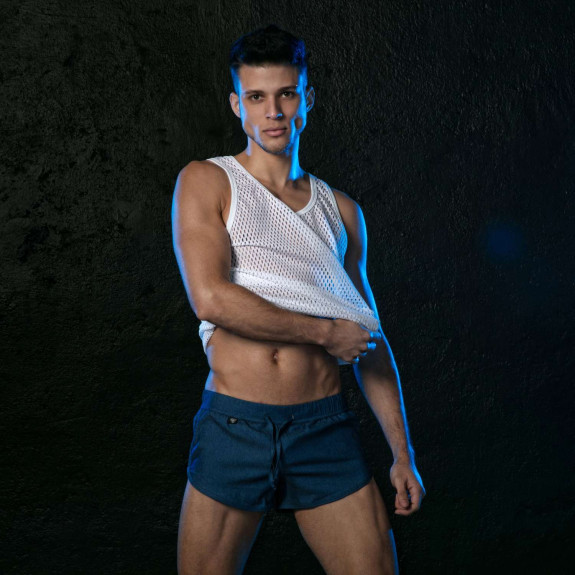 Light Denim Retro Short