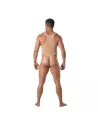 Men Wearing a Skin color Bodythong Beige From Back