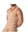 Men Wearing a A Skin color Tanktop Beige From Side