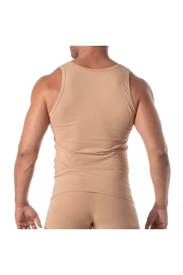 A Skin color Tanktop Beige From Back