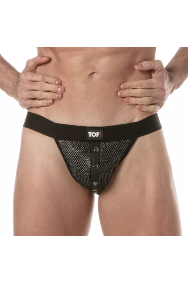 3D Snap Jockstraps Black Grey