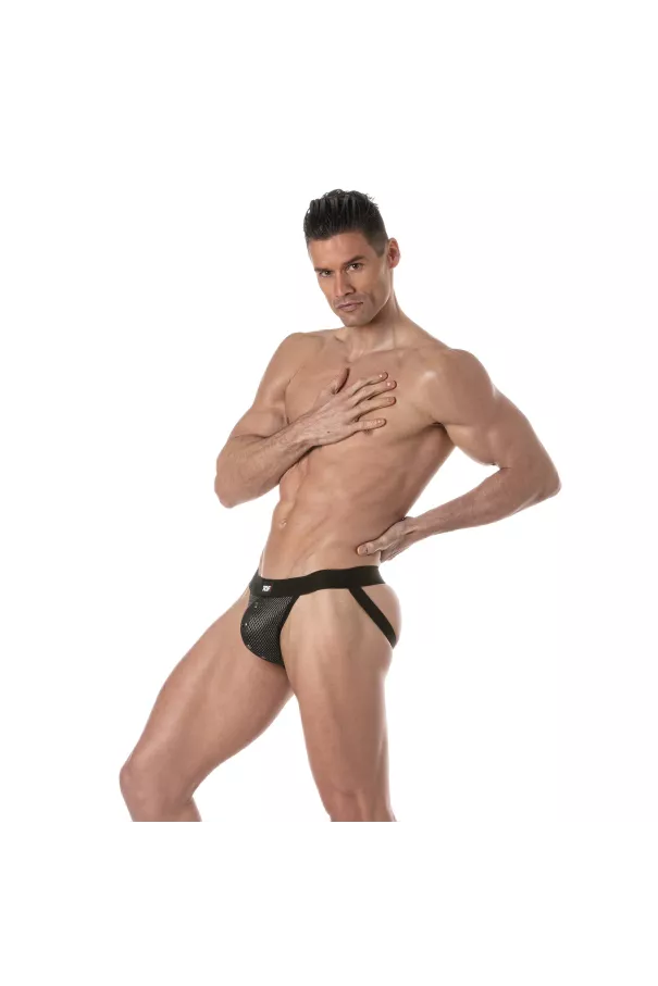3D Snap Jockstraps Black Grey