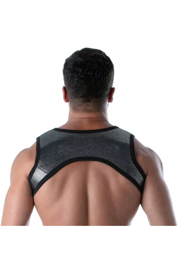 3D Zipped Pocket Harness Silver from the back