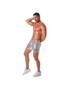 Glitter 5 Pockets Mid Thigh Shorts Silver
