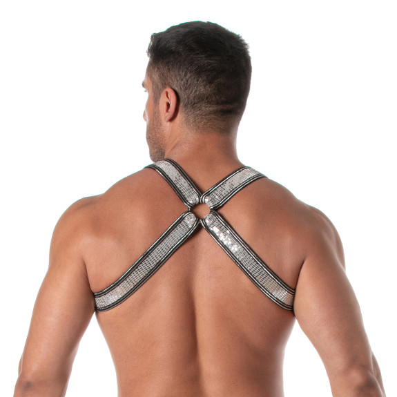 Glitter Bulldog Harness Silver