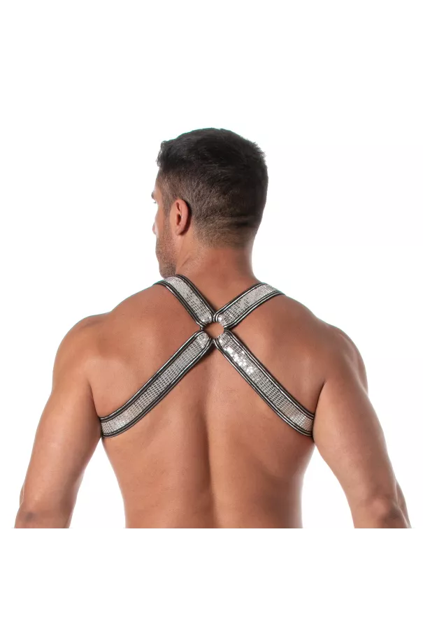 Glitter Bulldog Harness Silver