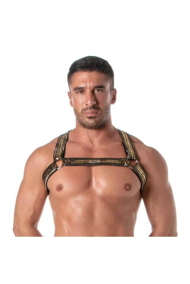 Glitter Bulldog Harness Gold