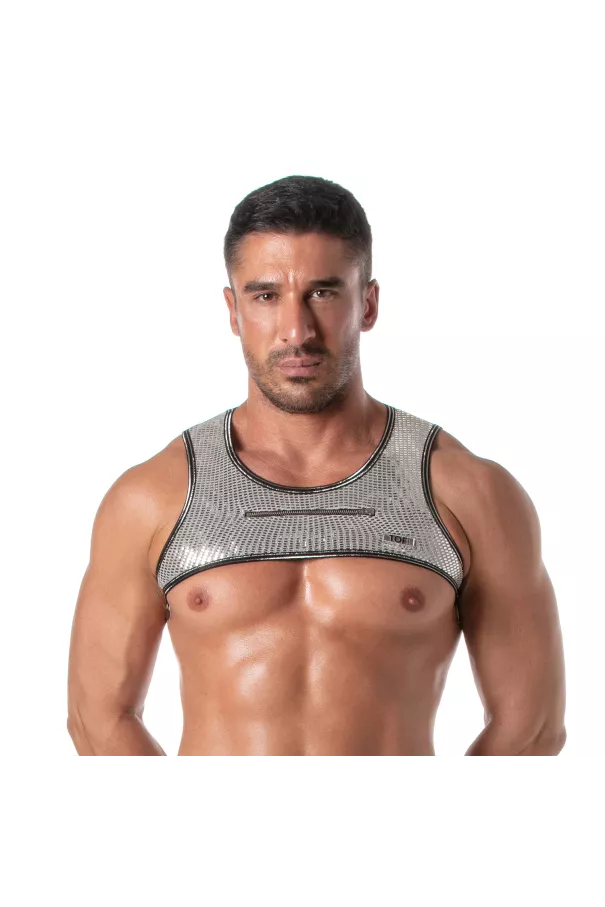 Glitter Zipped Harness Silver