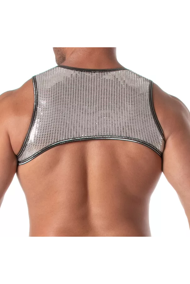 Glitter Zipped Harness Silver