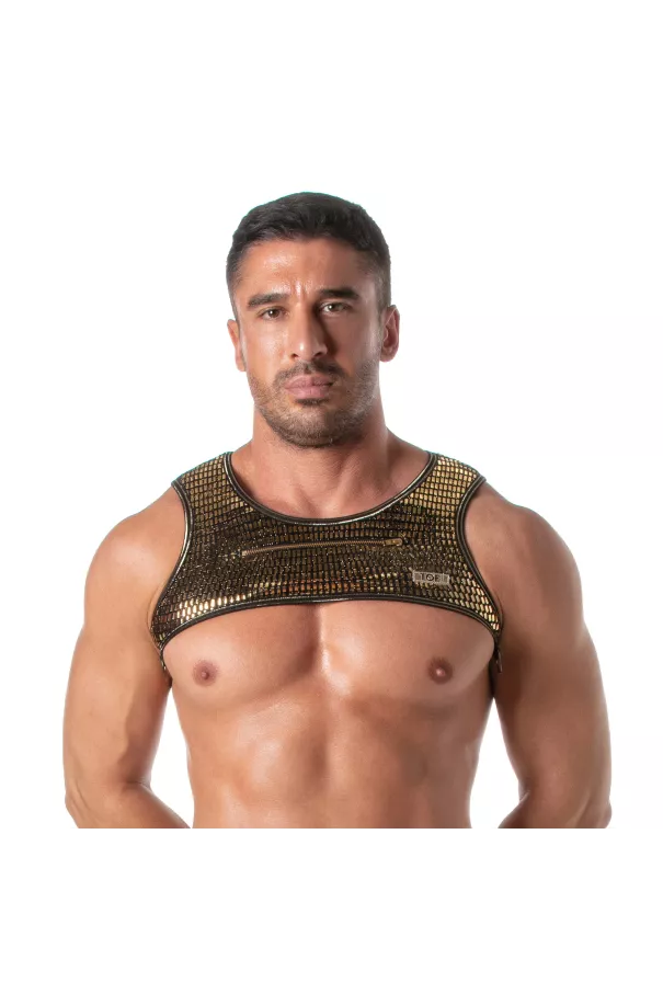 Glitter Zipped Harness Gold