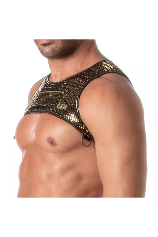 Glitter Zipped Harness Gold