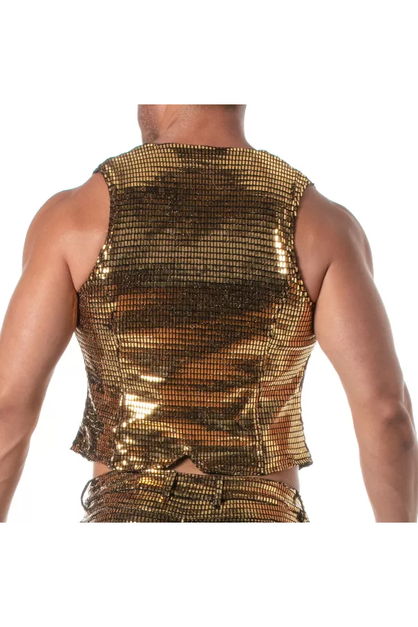 Glitter Chain Vest Gold