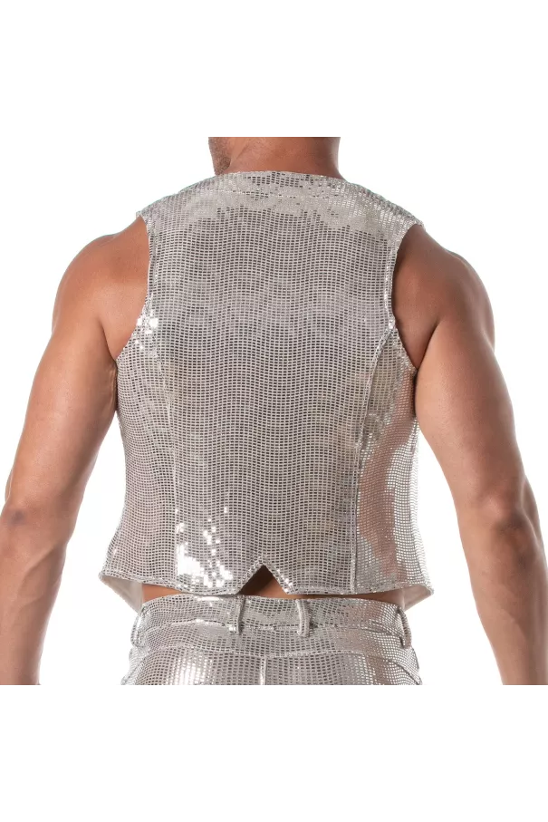 Glitter Chain Vest Silver