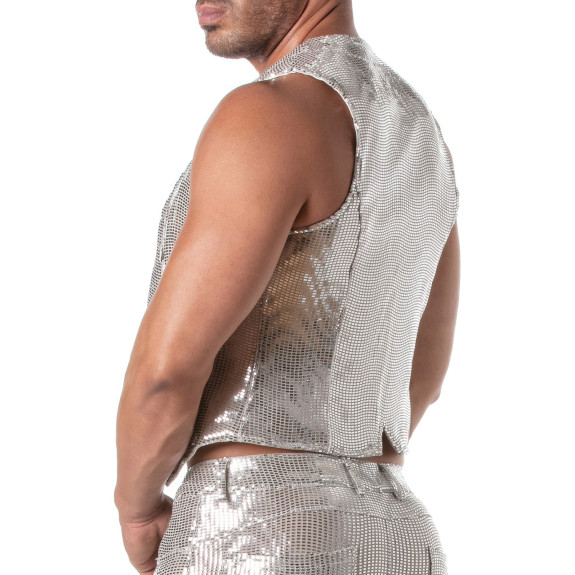 Glitter Chain Vest Silver