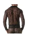 A Lace Long Sleeves Shirt Black From Back