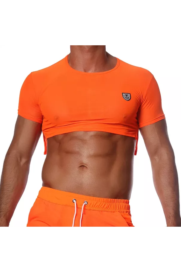 Crop Top Neon Orange - TOF-PARIS.com