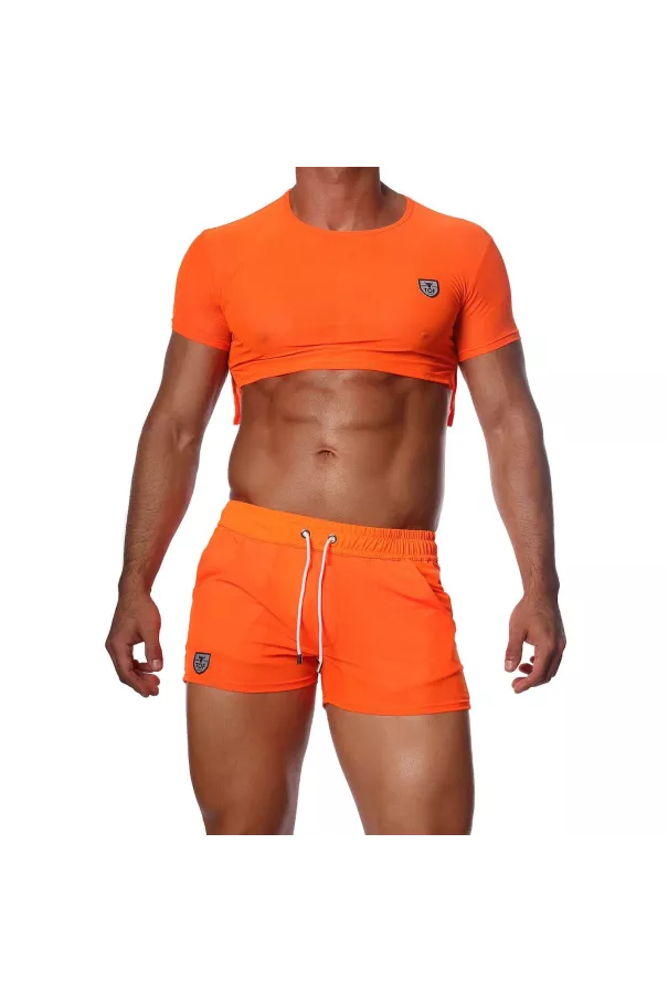 Crop Top Neon Orange - TOF-PARIS.com
