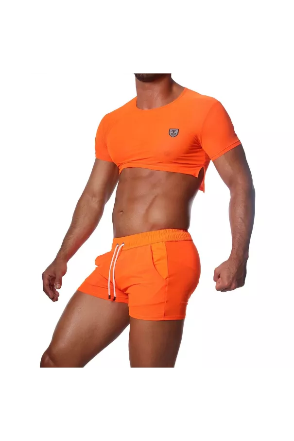 Crop Top Neon Orange - TOF-PARIS.com