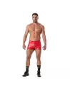 Vinyl 5 Pocket Mid-Thigh Shorts Red