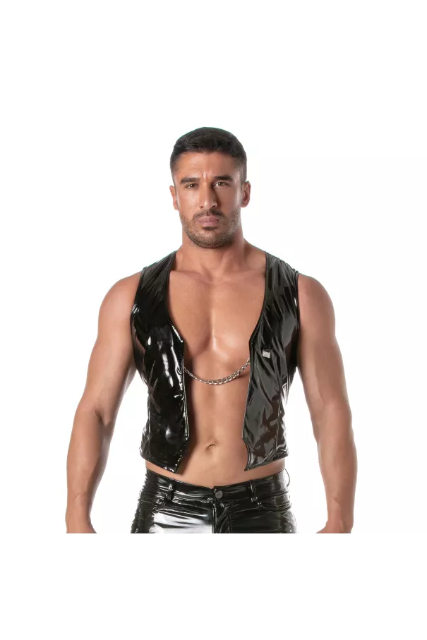 Vinyl Chain Vest Black