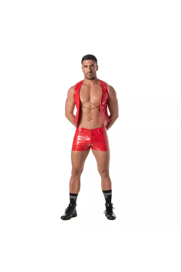 Vinyl Chain Vest Red