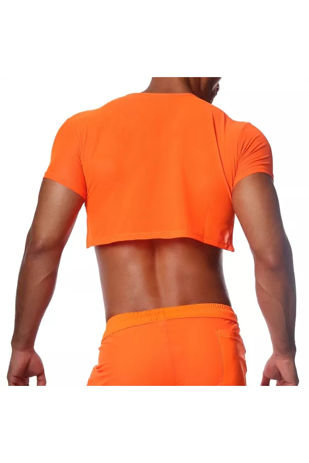Crop Top Neon Orange - TOF-PARIS.com