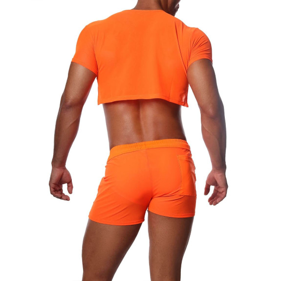 Crop Top Neon Orange - TOF-PARIS.com