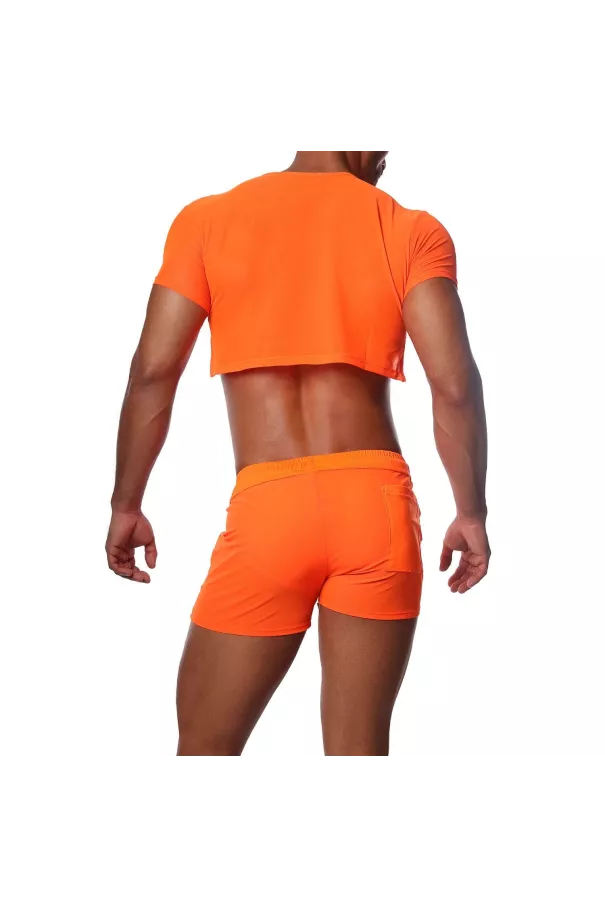 Crop Top Neon Orange - TOF-PARIS.com