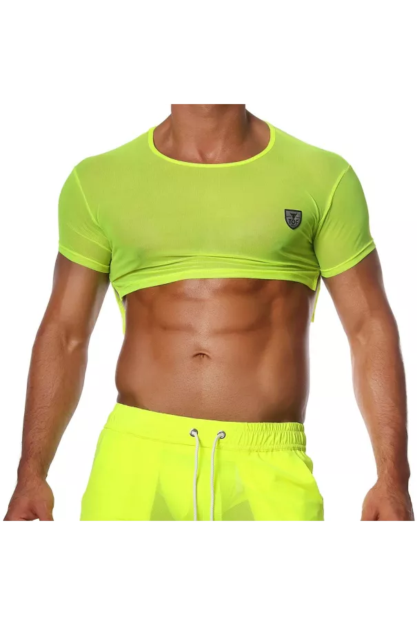 Crop Top Neon Yellow - TOF-PARIS.com