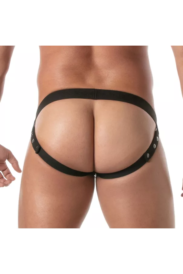 Vinyl Snap Jockstrap Black