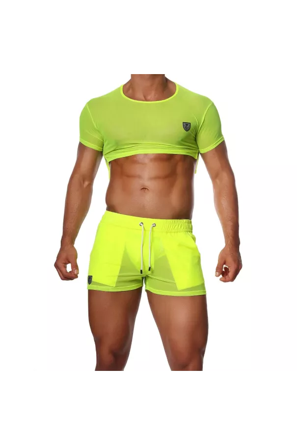 Crop Top Neon Yellow - TOF-PARIS.com