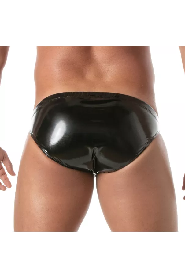 Vinyl Zipped Bikini Black