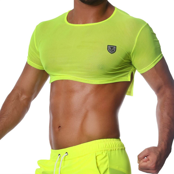 Crop Top Neon Yellow - TOF-PARIS.com