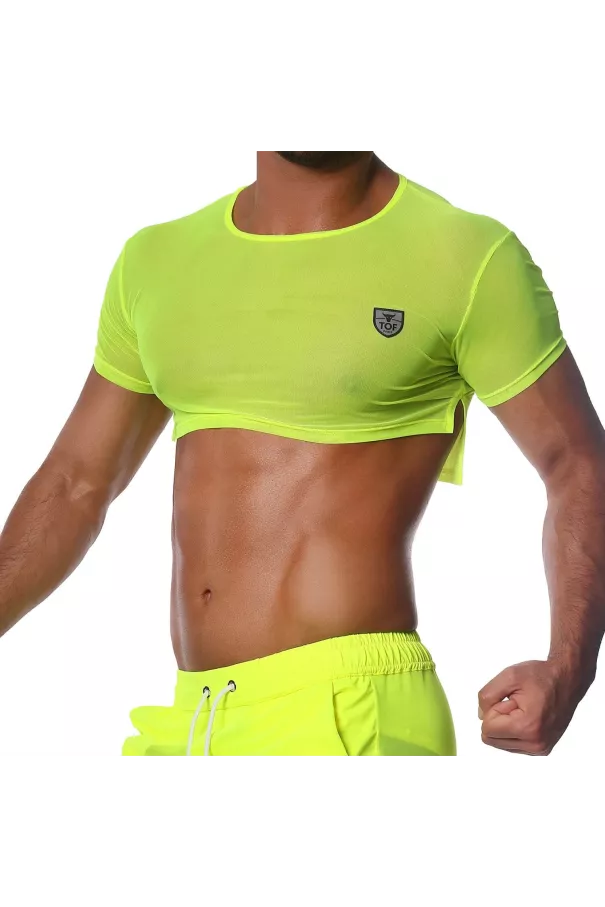Crop Top Neon Yellow - TOF-PARIS.com