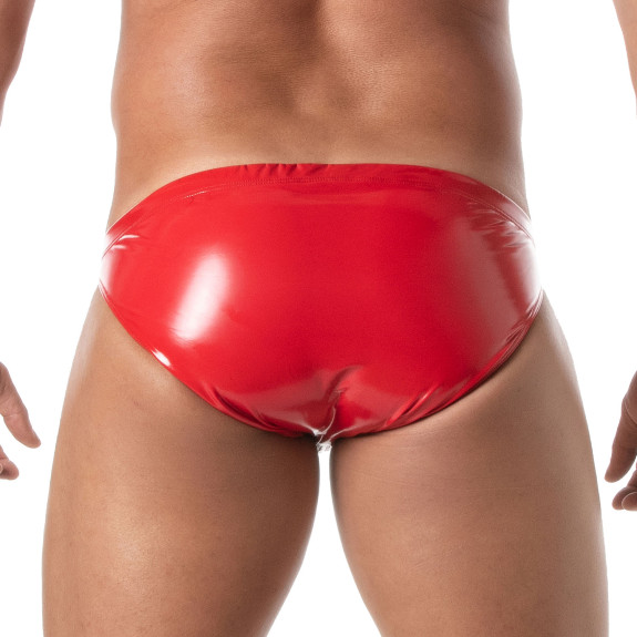 Vinyl Zipped Bikini Red