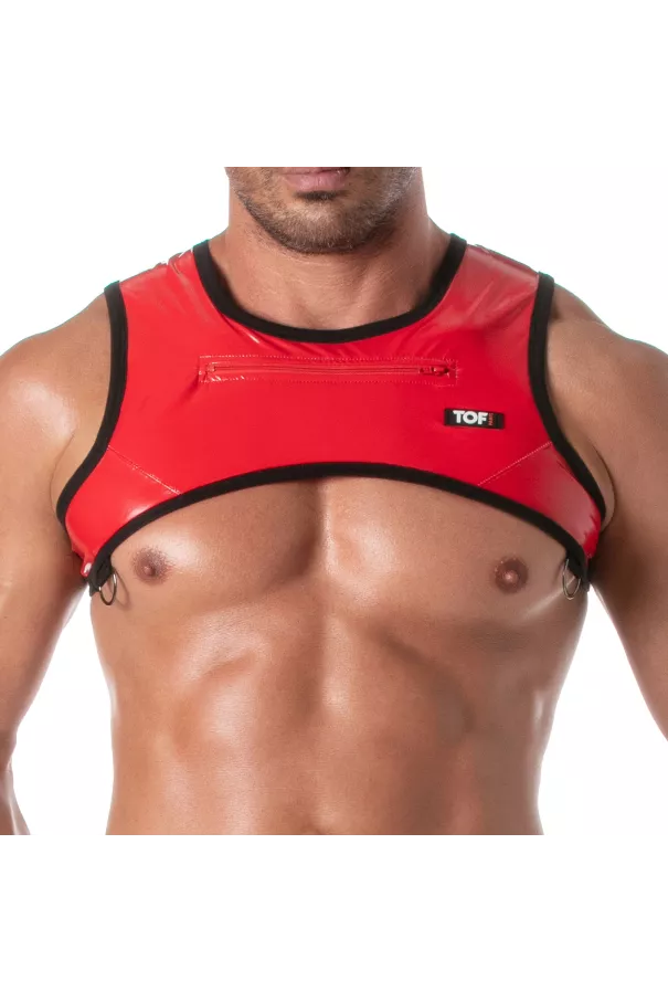 Vinyl Zipped Harness Red