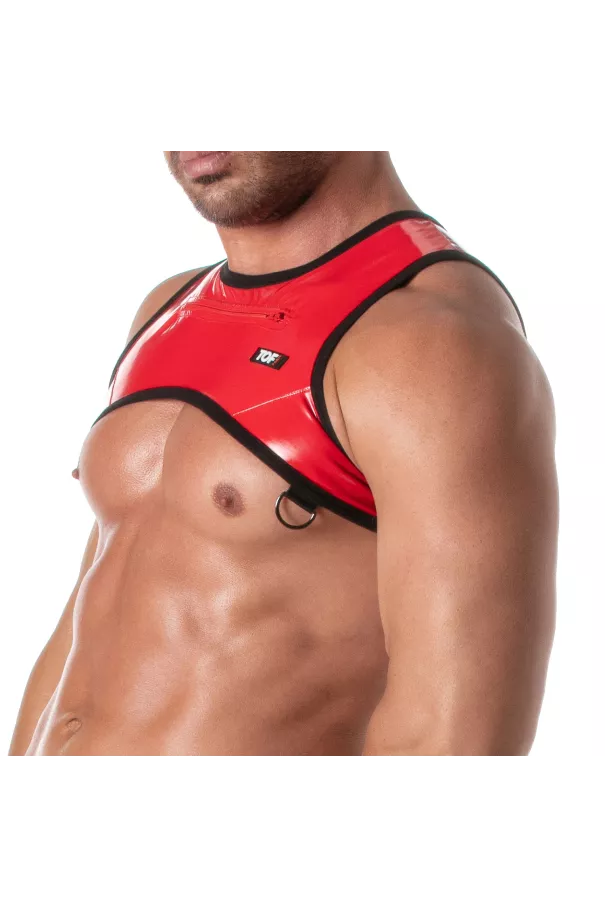 Vinyl Zipped Harness Red