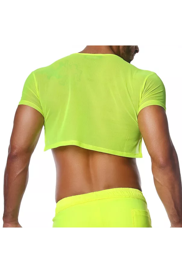Crop Top Neon Yellow - TOF-PARIS.com