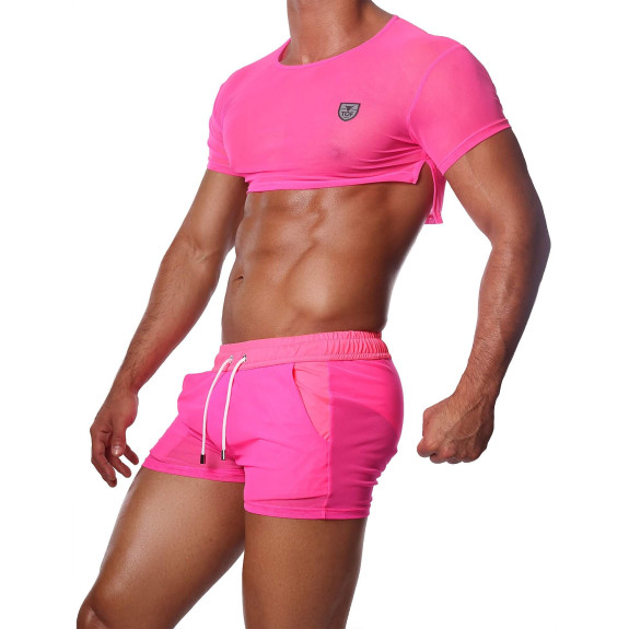 Crop Top Neon Pink - TOF-PARIS.com