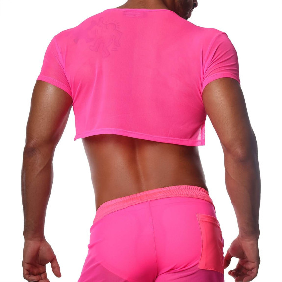 Crop Top Neon Pink - TOF-PARIS.com