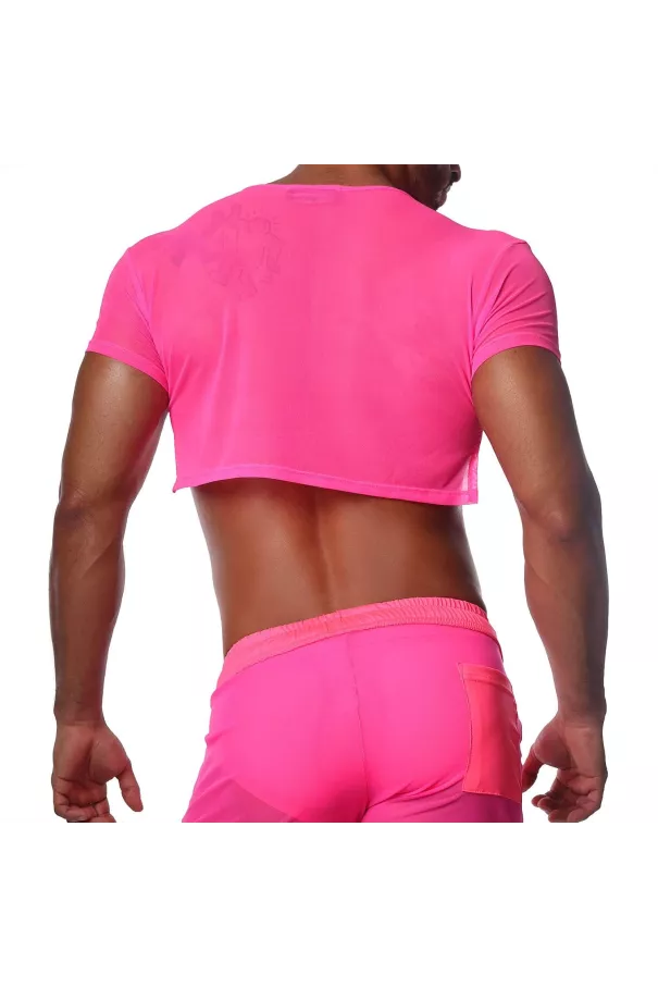 Crop Top Neon Pink - TOF-PARIS.com