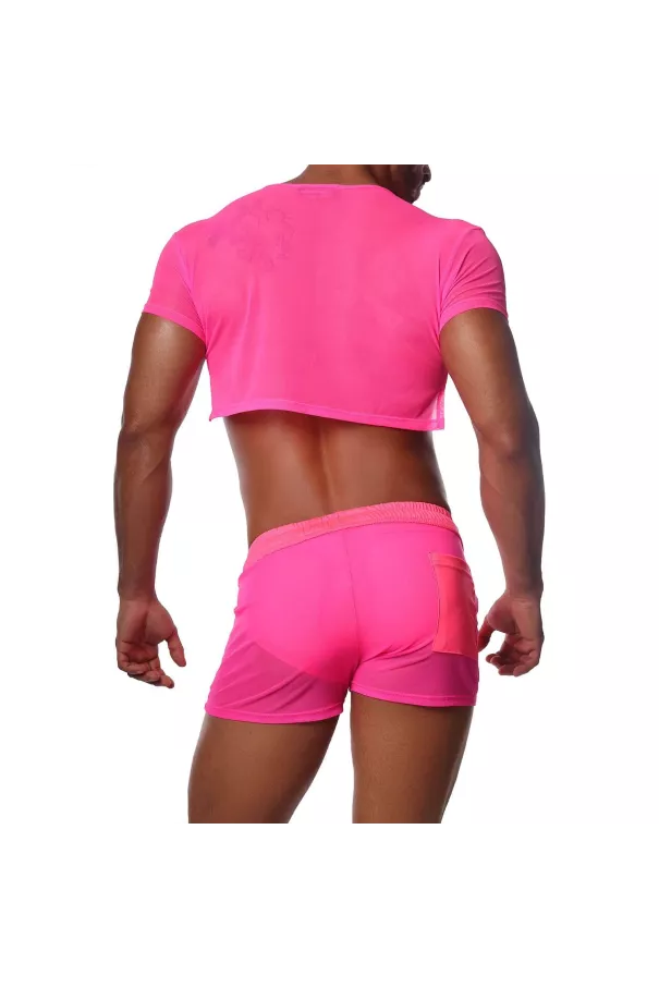 Crop Top Neon Pink - TOF-PARIS.com