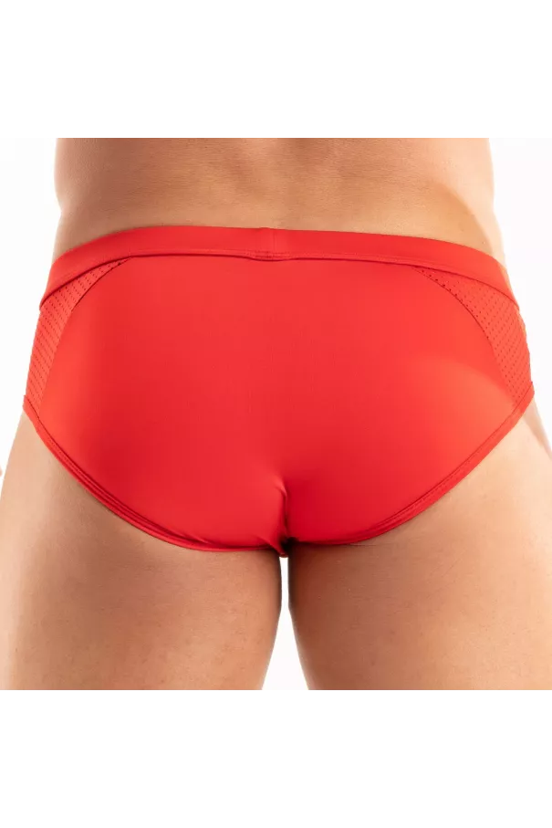 Temptation Microfiber Briefs Red From Back